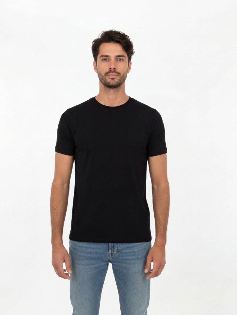 NWT Bamboo Organic Cotton Crew Tee Black Soft Premium S-XXL